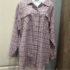 Better Be Lavender Plaid Shirt Dress